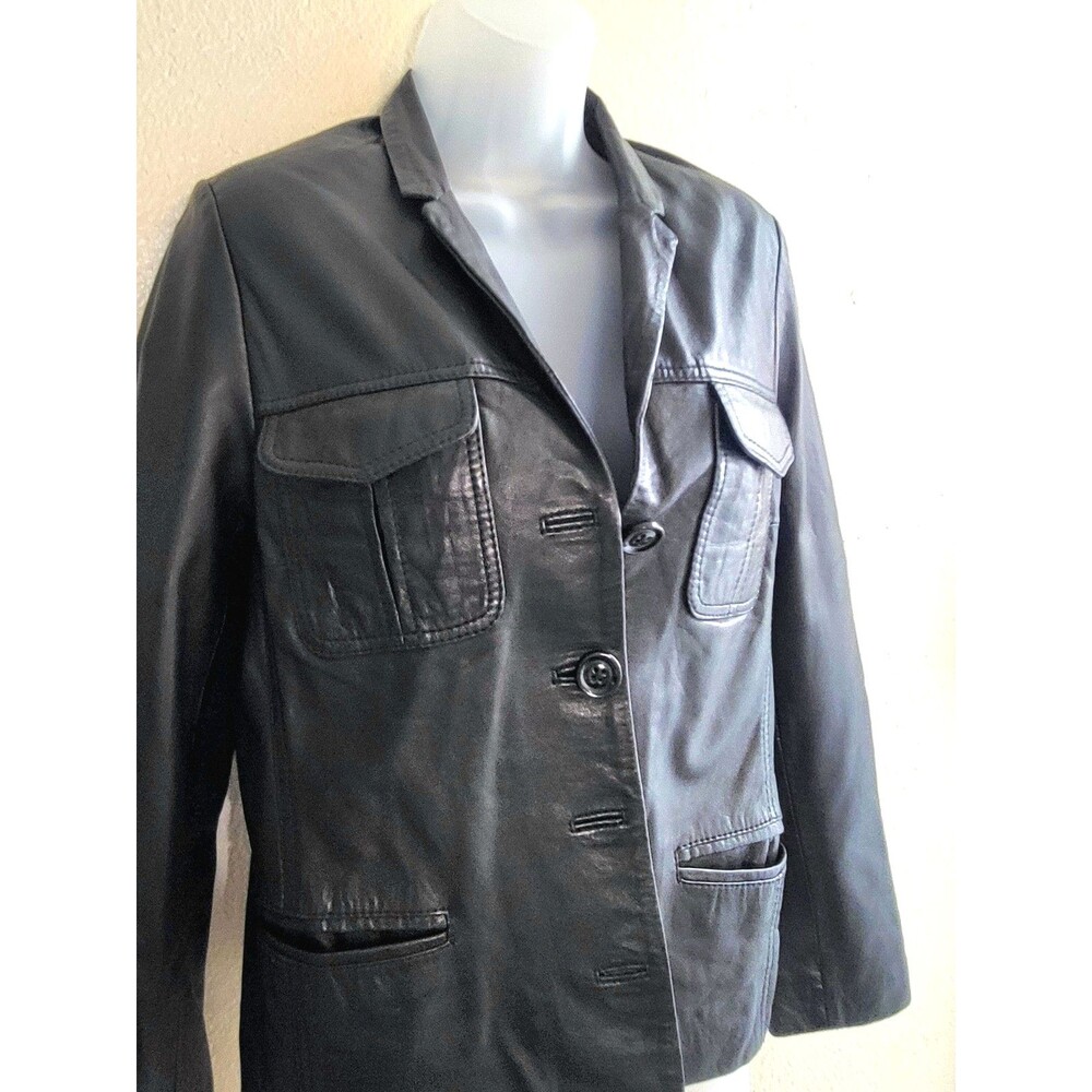 Womens Zadig & Voltaire Buttery Soft Black Leather Short Jacket M